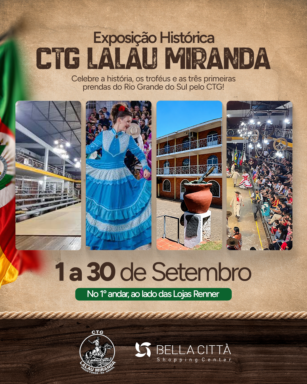 Bella Città Shopping recebe Exposição Histórica do CTG Lalau Miranda 