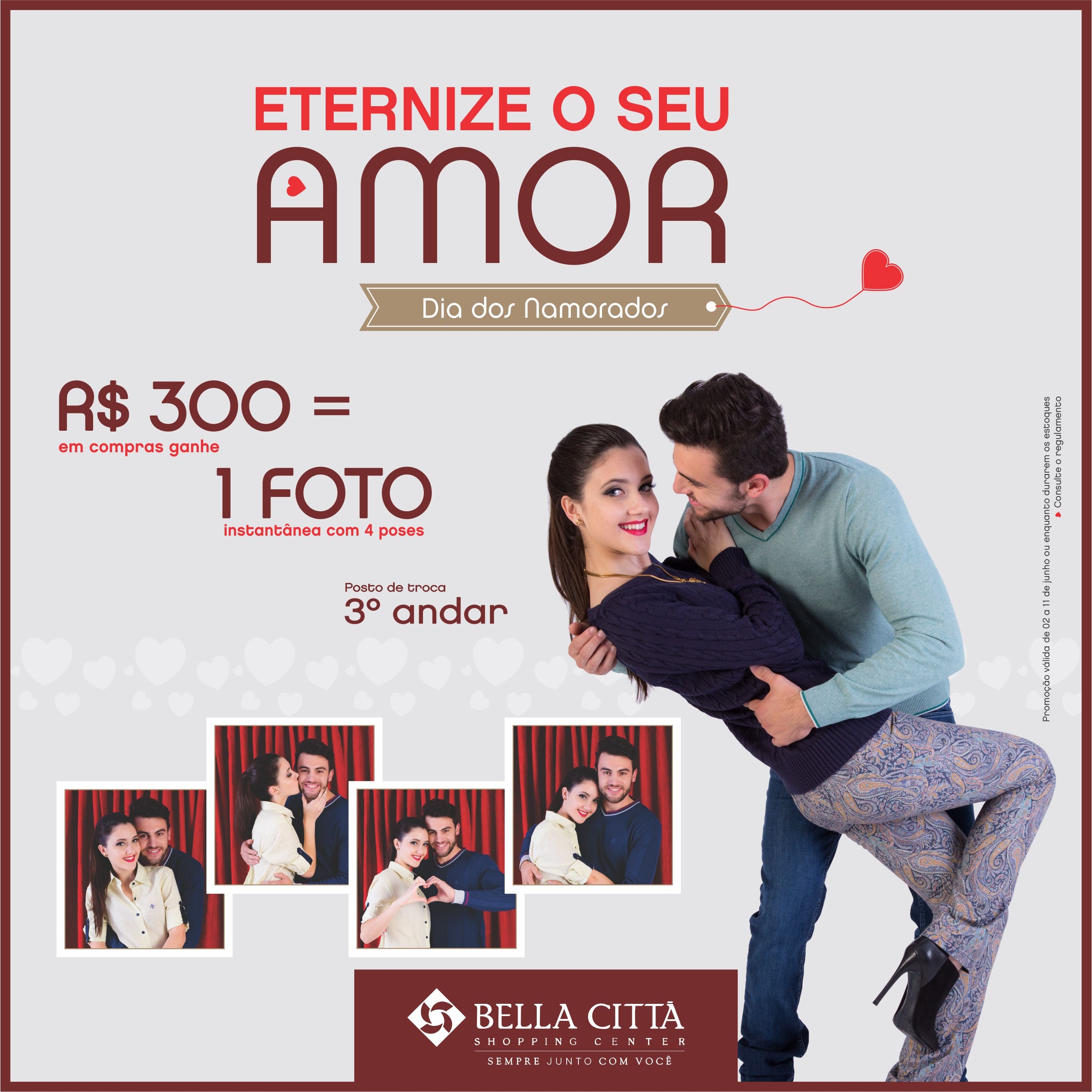 Eternize seu amor na Campanha do Dia dos Namorados do Bella Città Shopping 