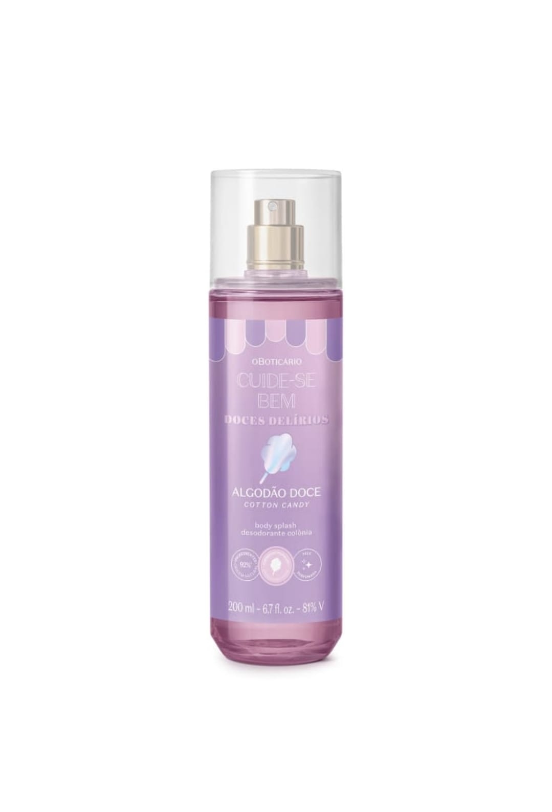 Body Splash Desodorante Colônia Cuide-se Bem Doces Delírios Algodão Doce 200ml