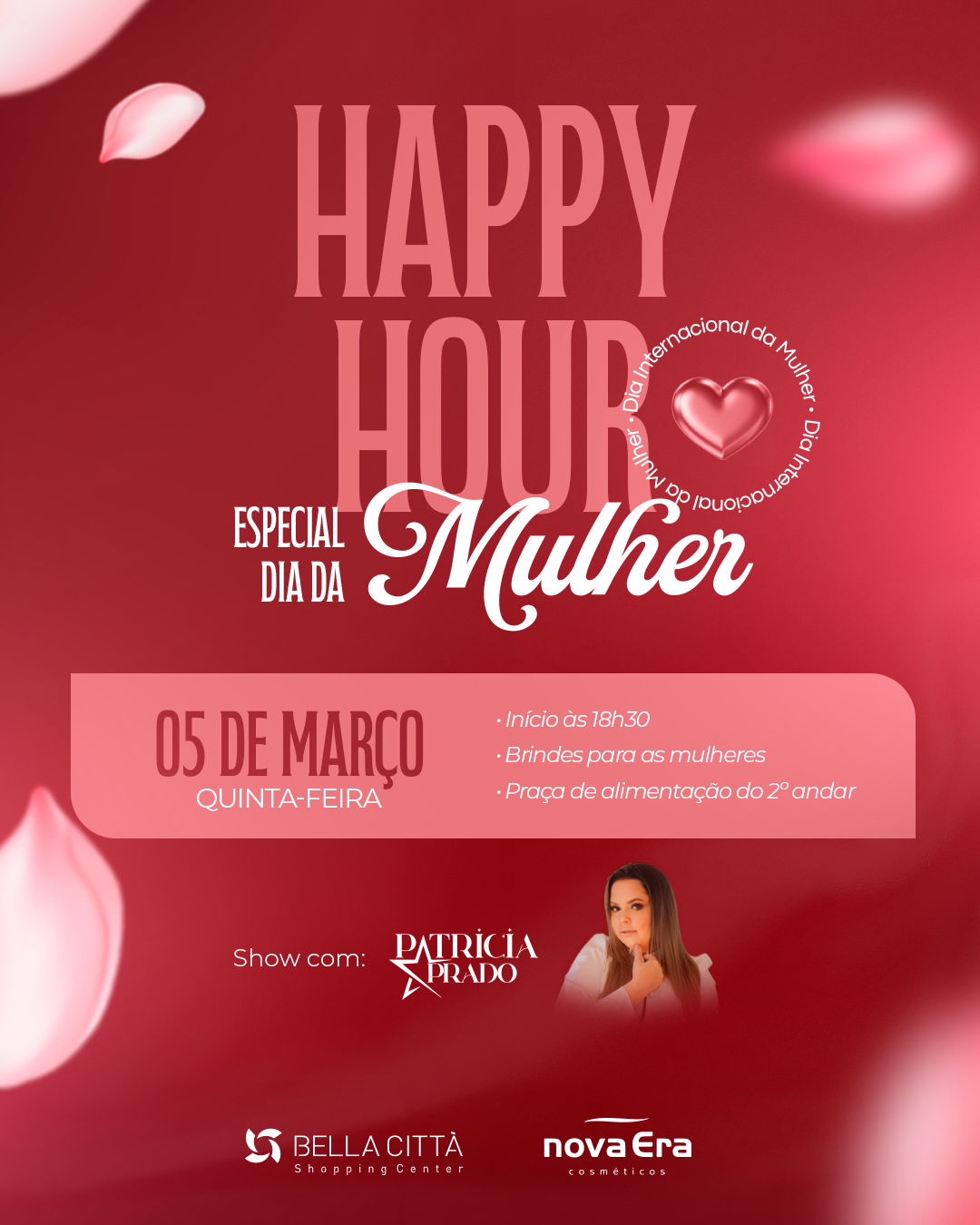 Bella Città Shopping promove Happy Hour Especial de Dia da Mulher