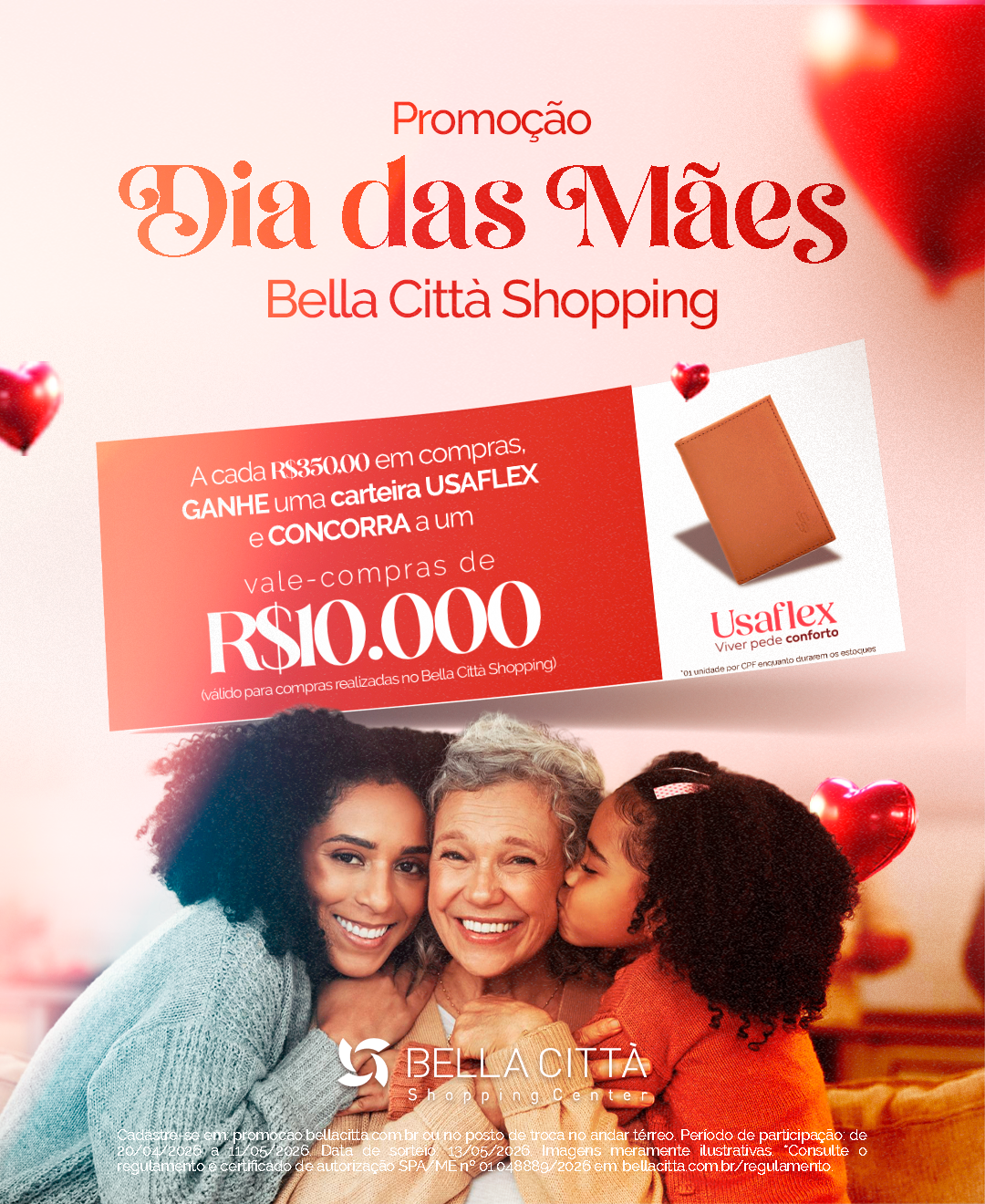 Bella Città lança campanha de Dia das Mães com brinde Usaflex e sorteio de R$ 10,000