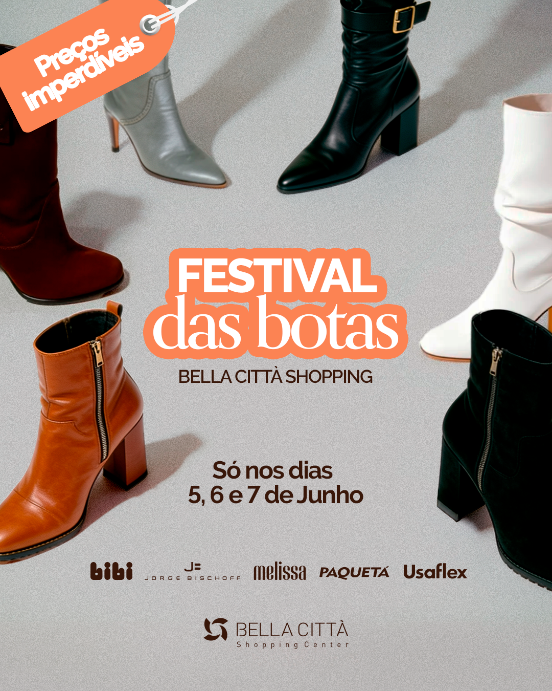 Bella Città promove Festival das Botas com grandes marcas e preços imperdíveis