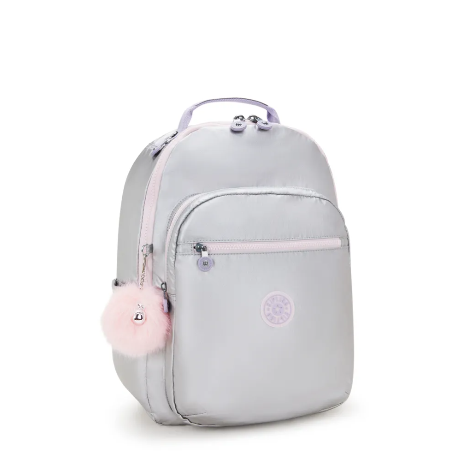 MOCHILA KIPLING SEOUL - SILVER GLOW MET