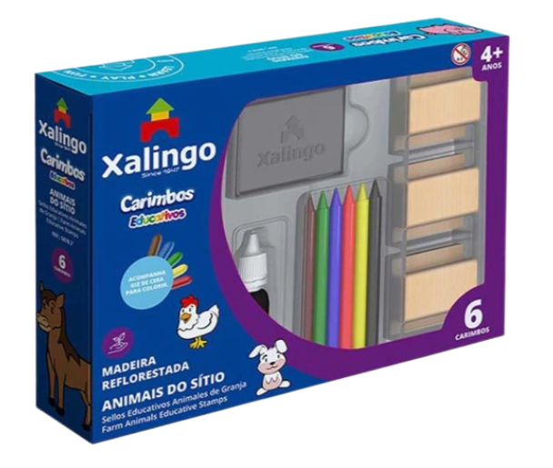 Carimbos educativos animais do sítio