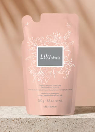 Refil Creme Acetinado Desodorante Hidratante Corporal Lily Absolu 250g