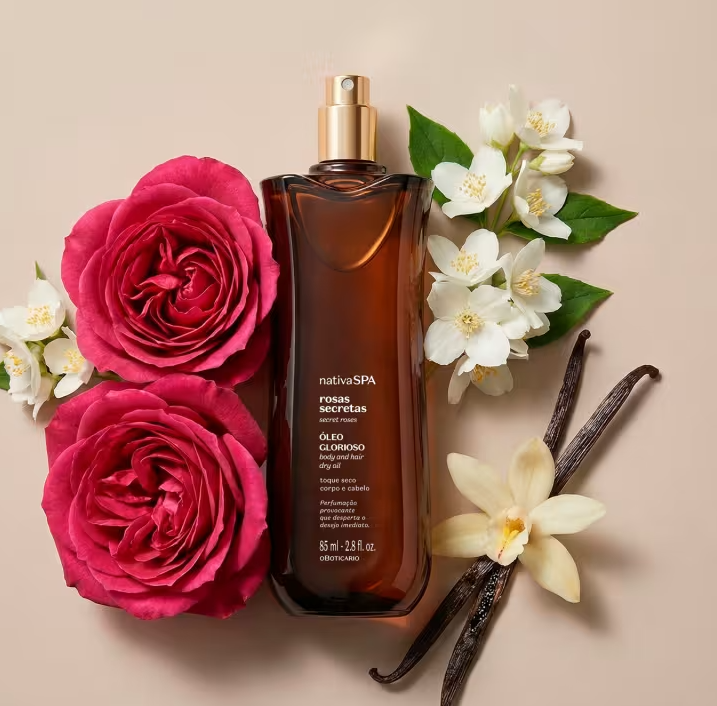 Óleo Multifuncional Glorioso Corpo E Cabelos Nativa Rosas Secretas 85ml