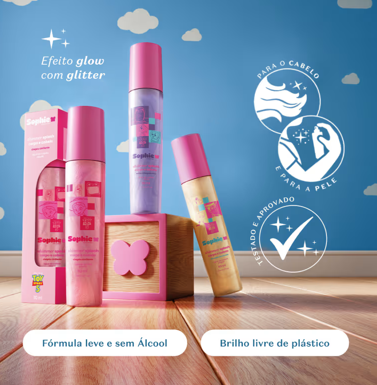 Shimmer Splash Corpo e Cabelo Sophie Toy Story 5 Brilho Intergaláctico 110ml